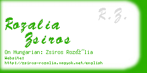 rozalia zsiros business card